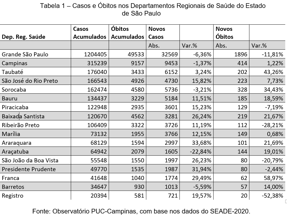 COVID-19 na Região de Campinas - Observatório PUC-CampinasObservatório  PUC-Campinas